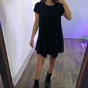 Silence + Noise Urban Outfitters Black Flowy Dress